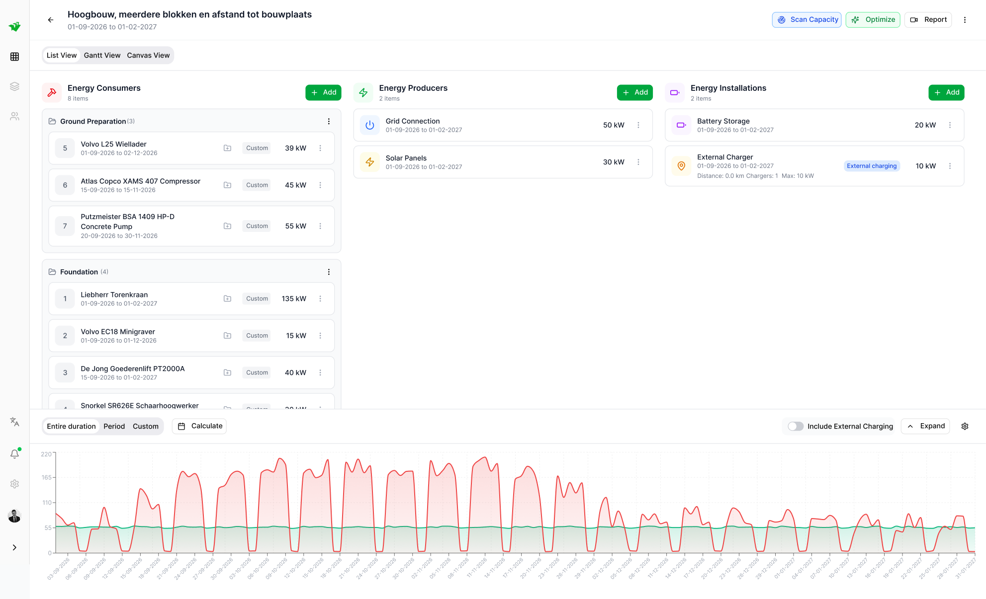 Stap 01: Voer je materieelplanning in